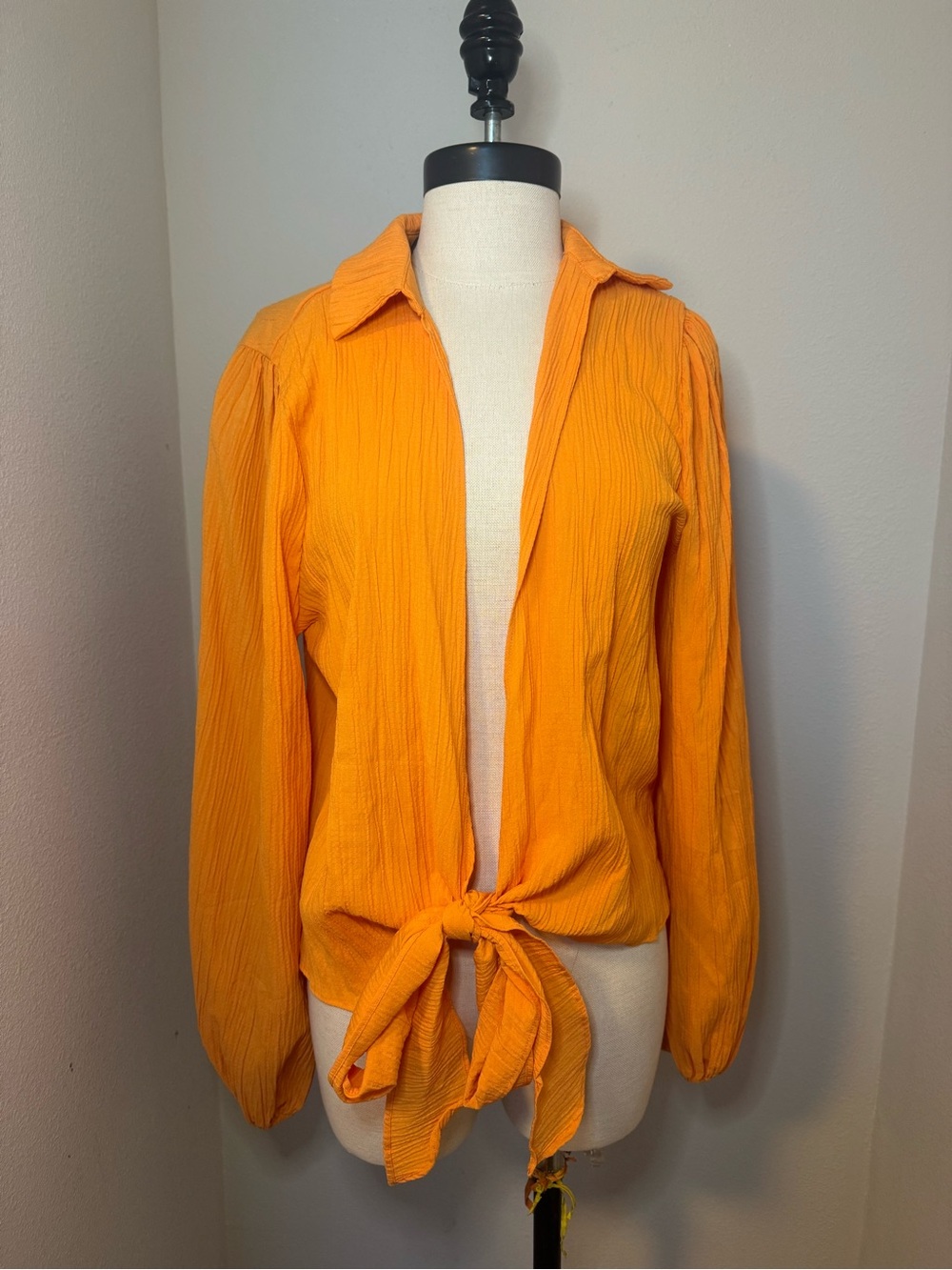 Showpo Celestia Wrap Tie Front Long Sleeve Plisse NWT